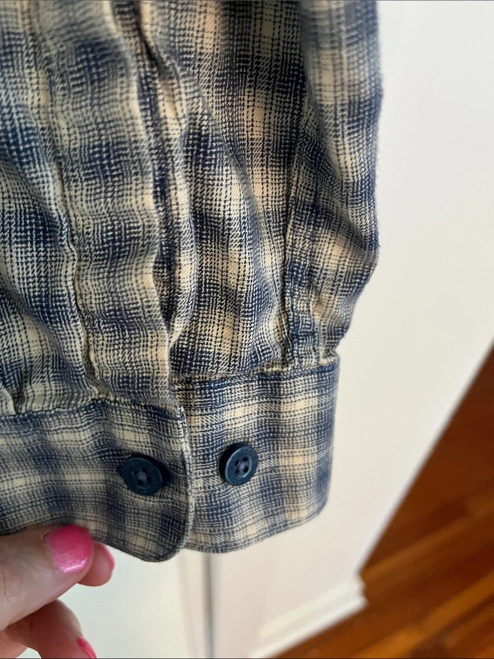 Patagonia Organic Cotton Plaid Shirt Sz XL Blue